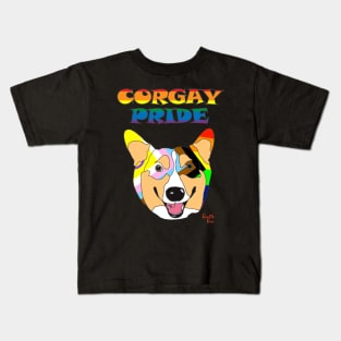 Bookie Boo the Corgi - Corgay Pride Kids T-Shirt